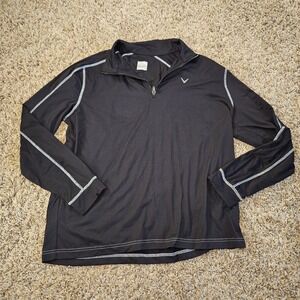 Callaway Pullover Mens Medium Black 1/4 Zip Long Sleeve Golf Performance Top